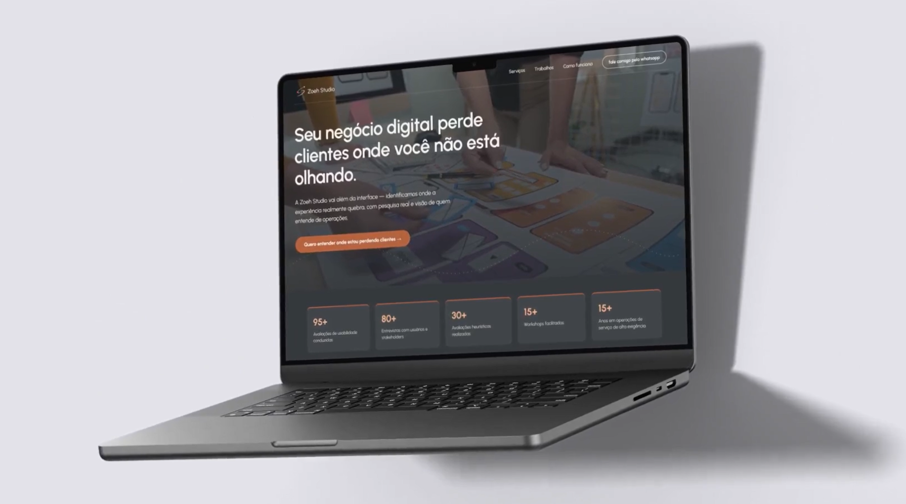 Zoeh Studio website on a laptop